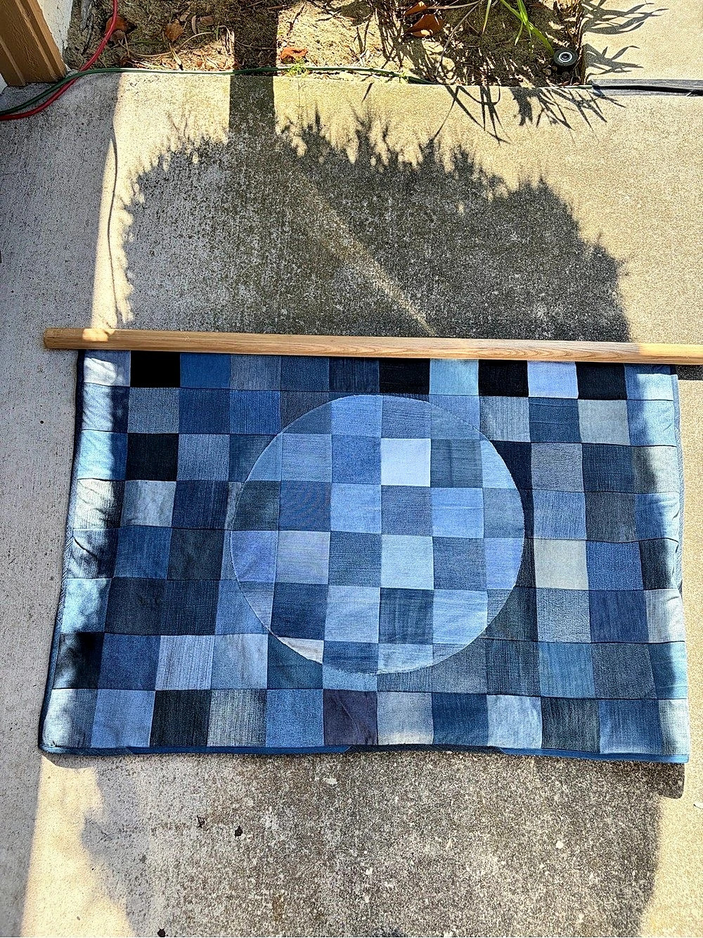 Urban Outfitters Recycled Denim Tapestry Patchwork Blue Tapestry